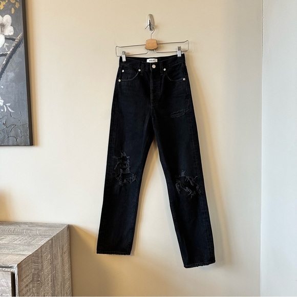 AGOLDE-High Rise 90’s Fit Distressed Jeans (Size:22) - Picture 3 of 13